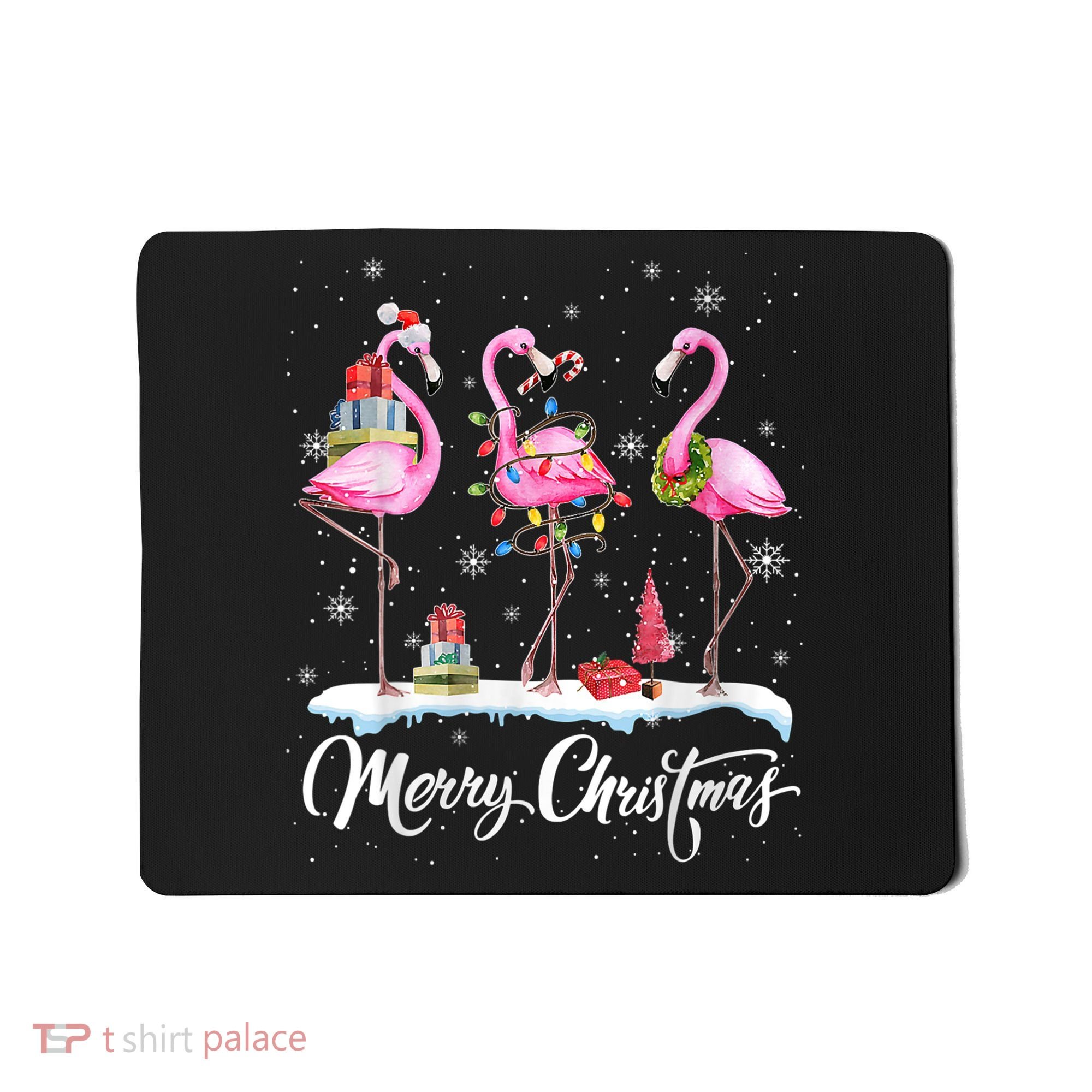 Merry Christmas Flamingo Mousepad