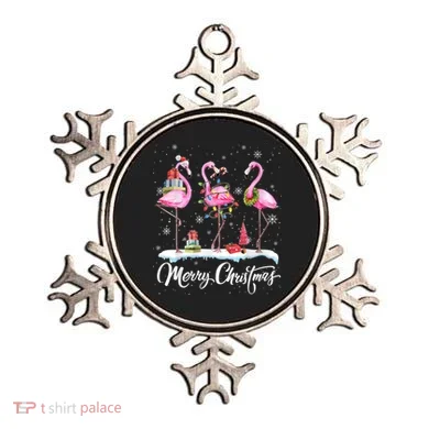 Merry Christmas Flamingo Ornament
