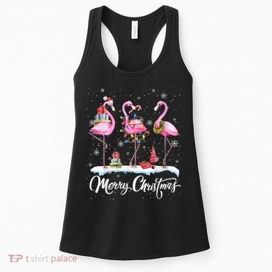 Merry Christmas Flamingo Women's Tank Top