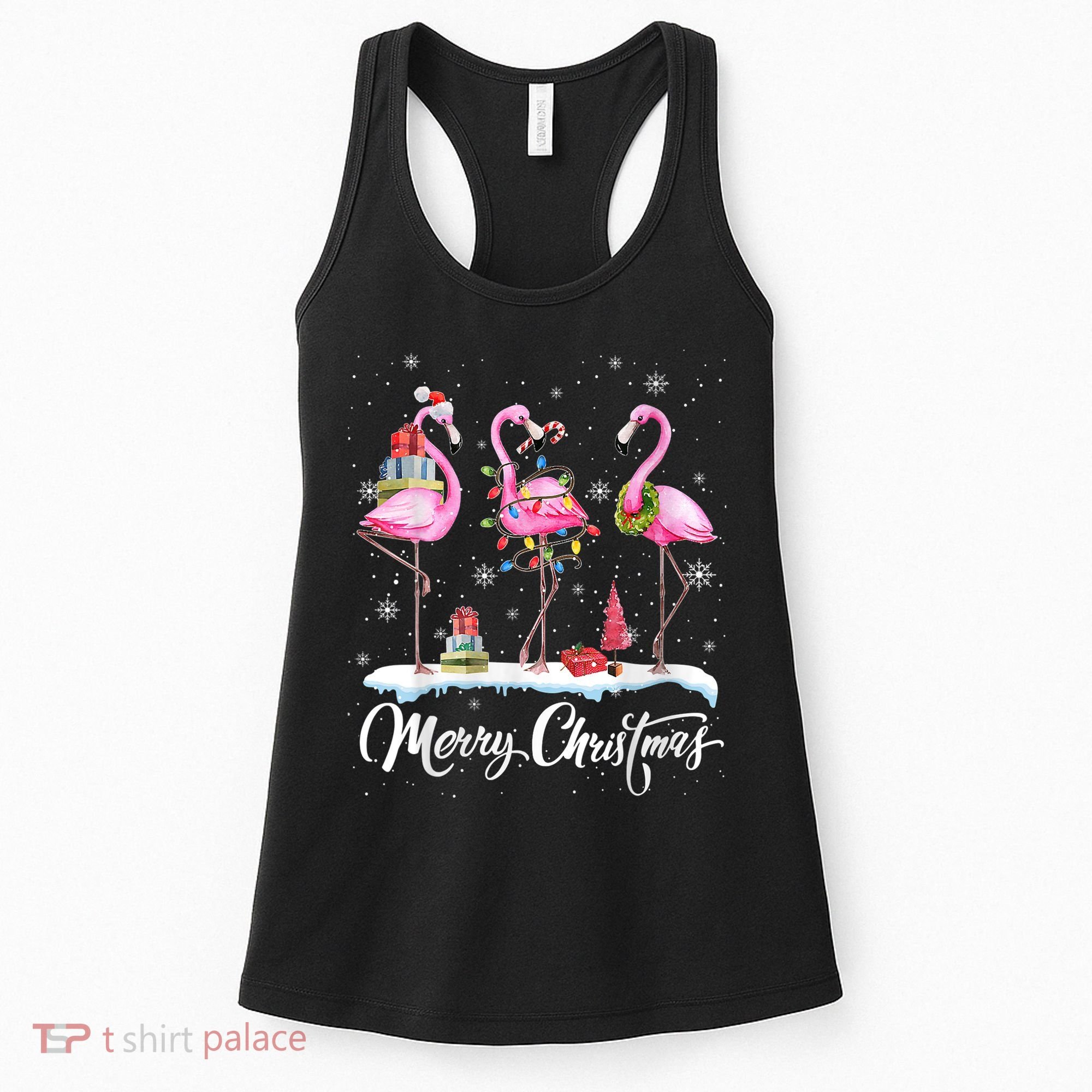 Merry Christmas Flamingo Women's Tank Top