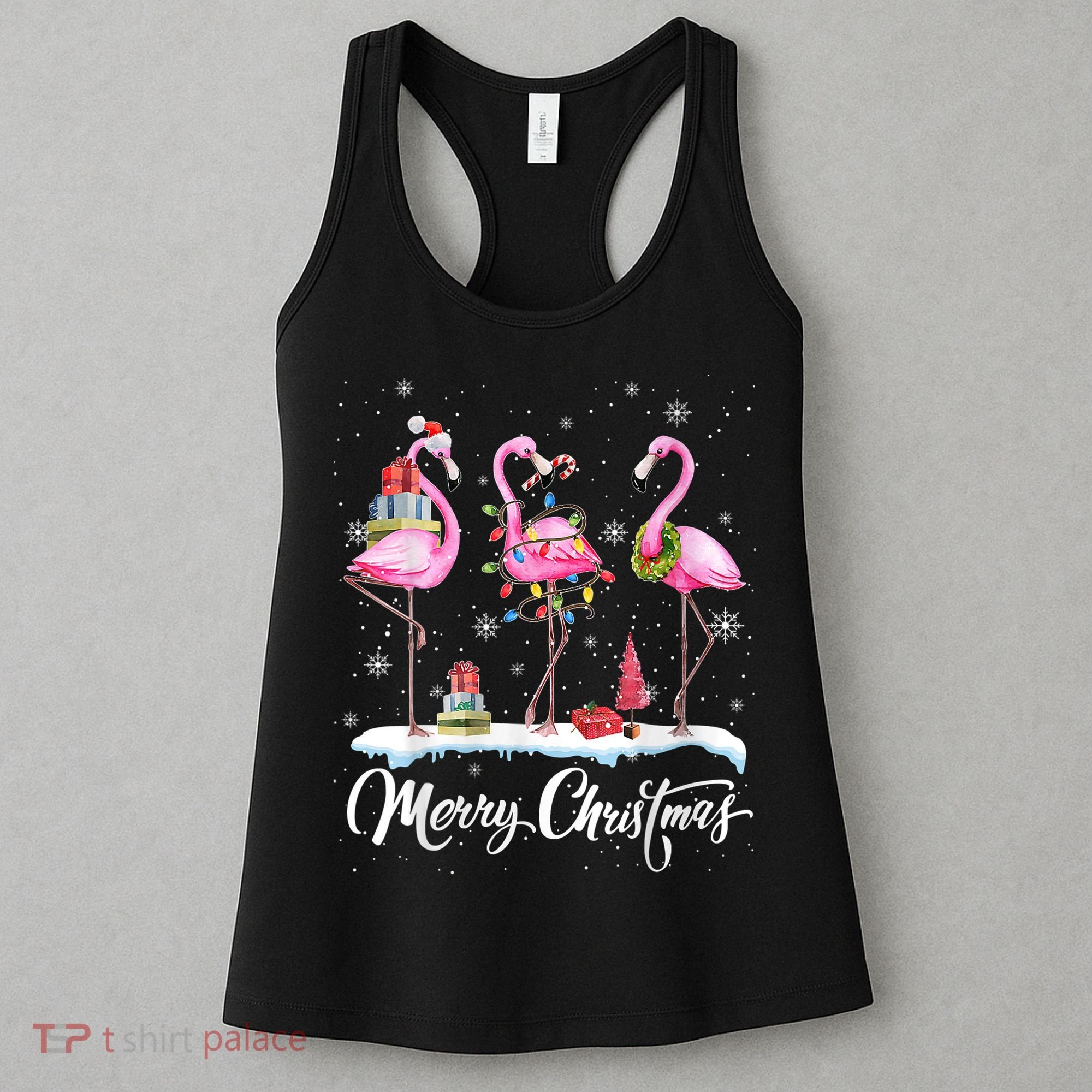 Merry Christmas Flamingo Women's Tank Top