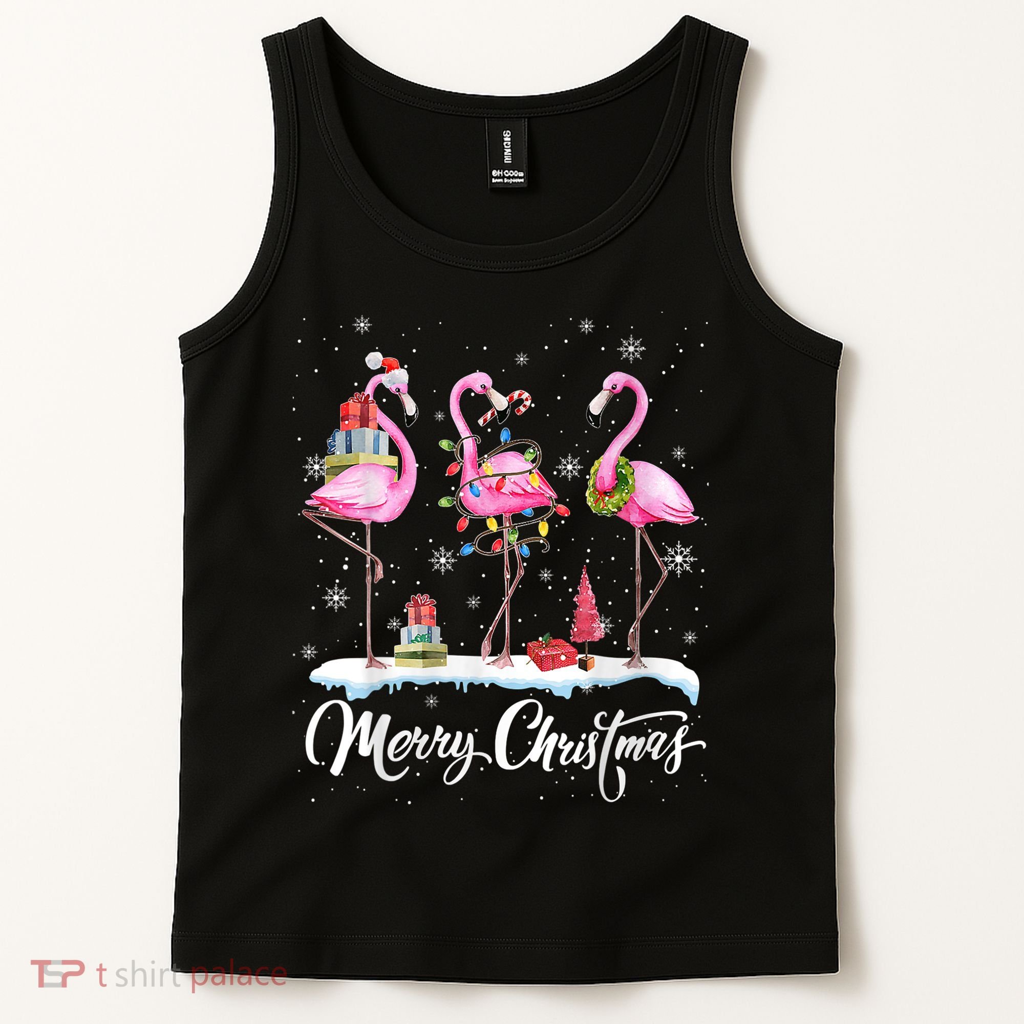 Merry Christmas Flamingo Tank Top