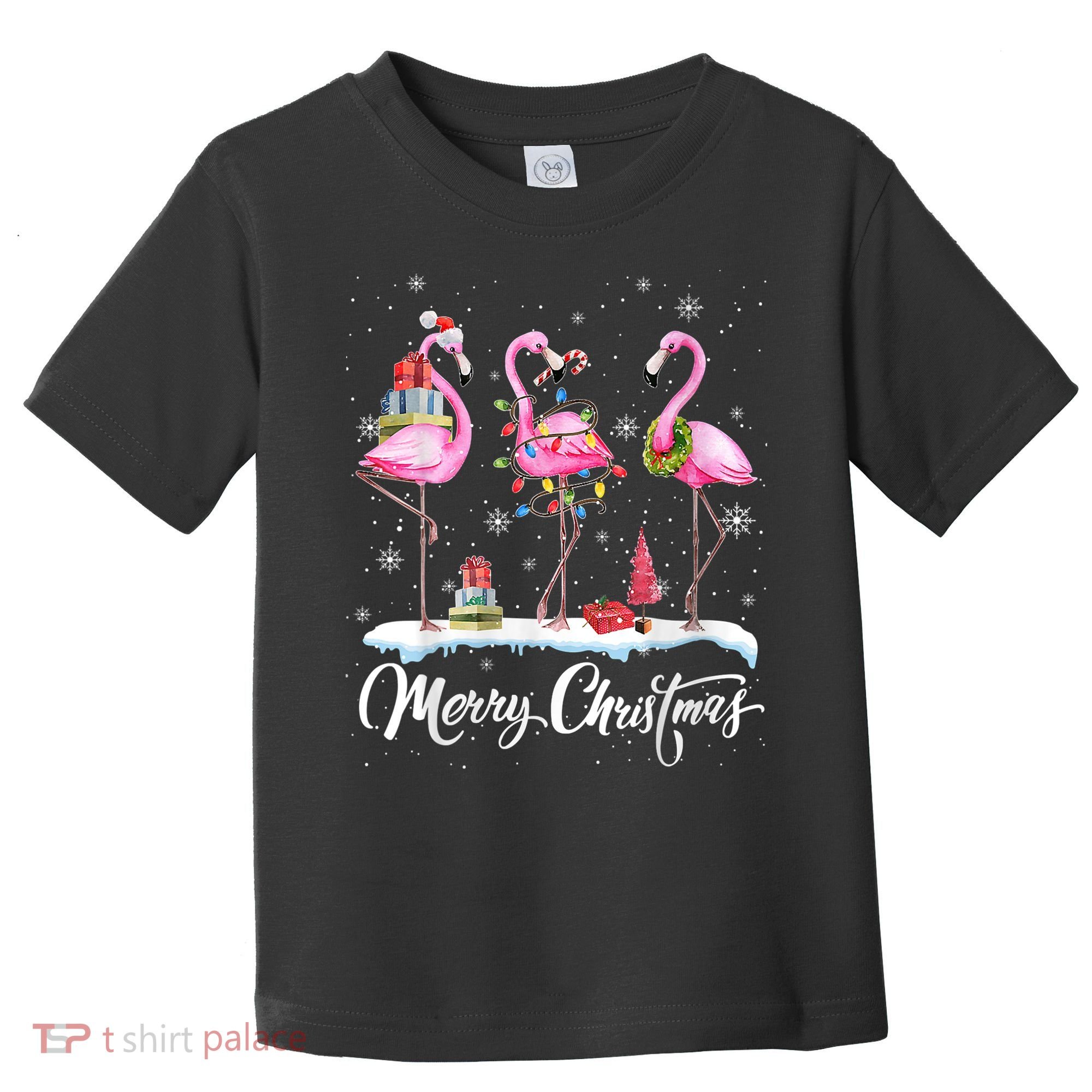 Merry Christmas Flamingo Toddler T-Shirt