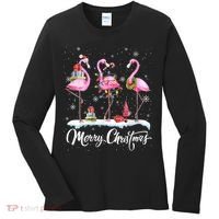 Merry Christmas Flamingo Women's Long Sleeve Shirt thumb 0