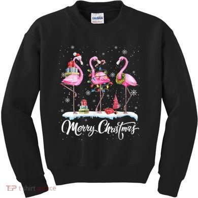 Merry Christmas Flamingo Kids Sweatshirt