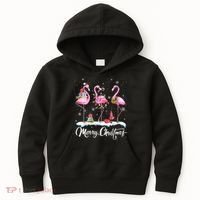 Merry Christmas Flamingo Kids Hoodie thumb 0