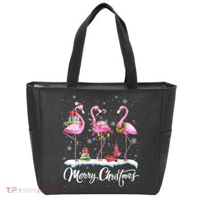 Merry Christmas Flamingo Tote Bag