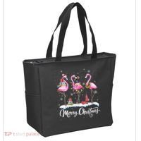 Merry Christmas Flamingo Tote Bag thumb 2