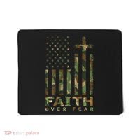 Military Camo Faith Over Fear Inspirational Christian Mousepad thumb 0