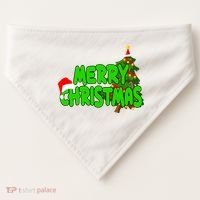 Merry Christmas Festive Holiday USA-Made Doggie Bandana thumb 0