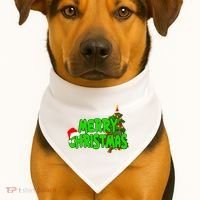 Merry Christmas Festive Holiday USA-Made Doggie Bandana thumb 1