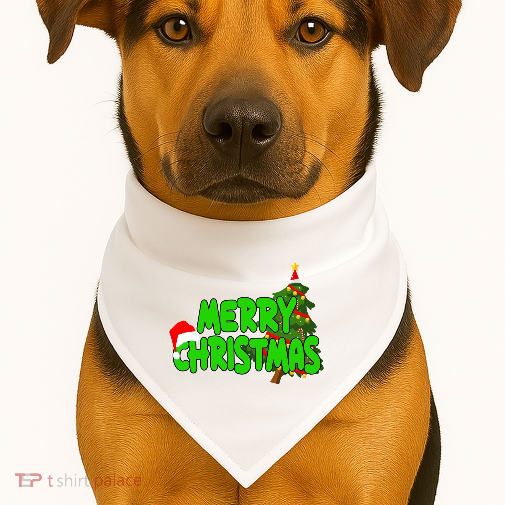 Merry Christmas Festive Holiday USA-Made Doggie Bandana
