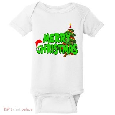 Merry Christmas Festive Holiday Baby Bodysuit