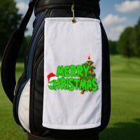 Merry Christmas Festive Holiday Golf Towel thumb 2