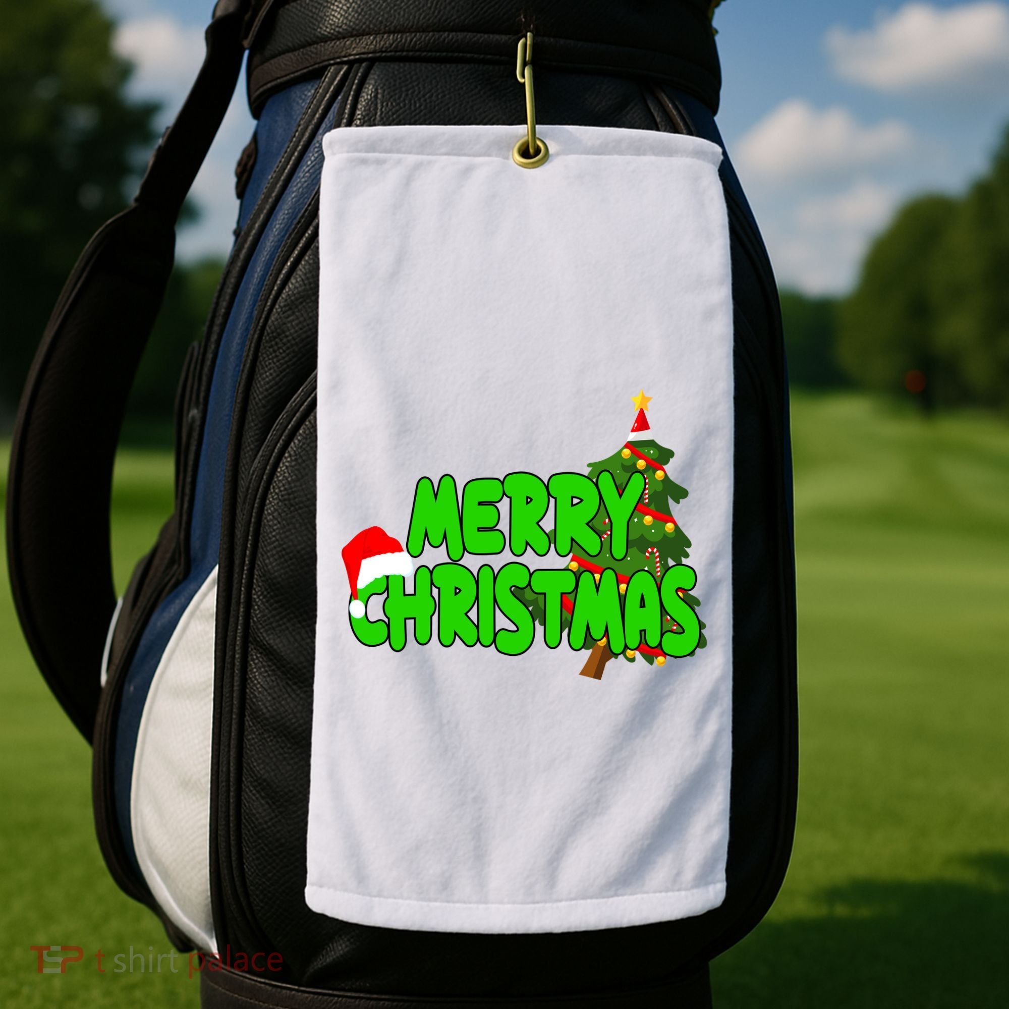 Merry Christmas Festive Holiday Golf Towel
