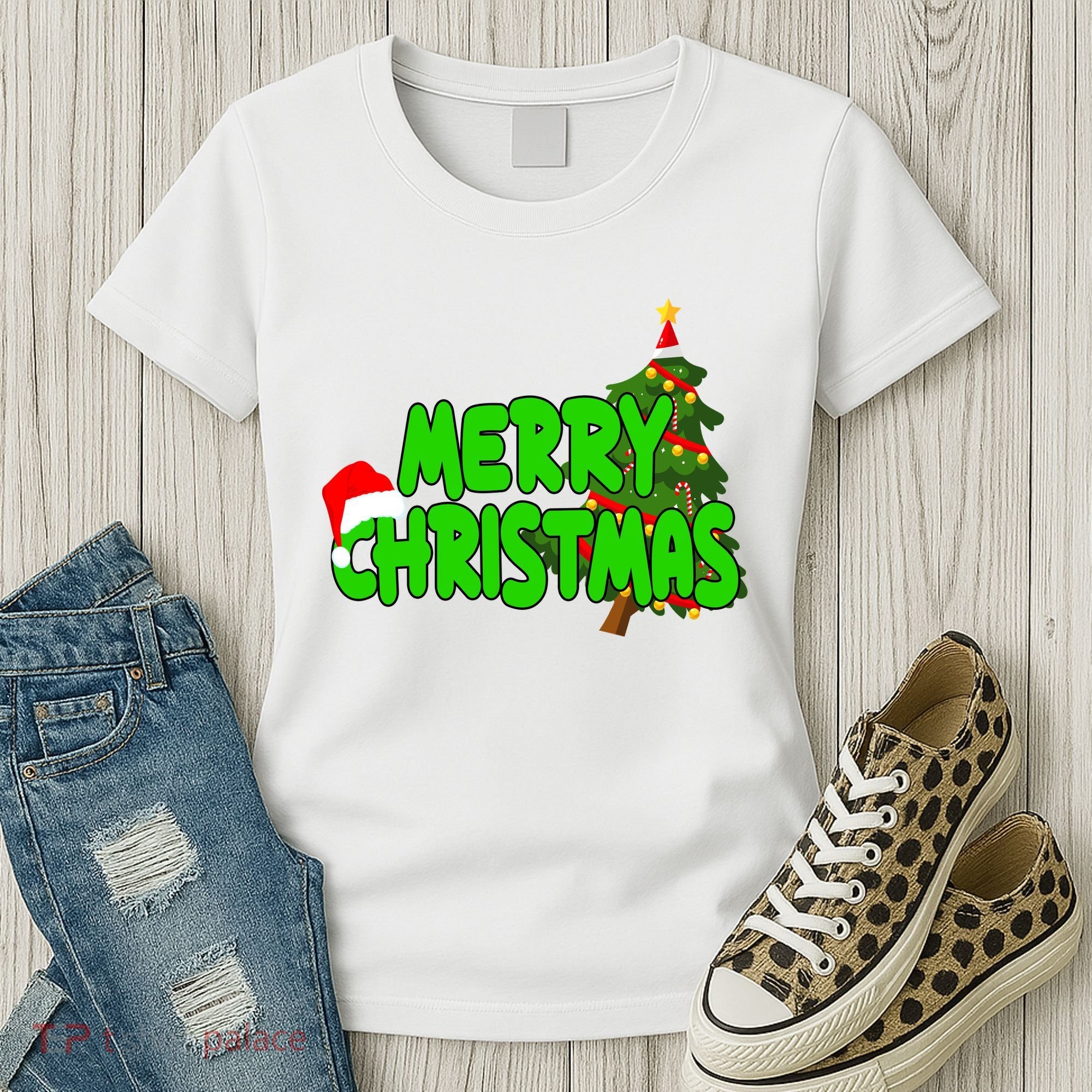 Merry Christmas Festive Holiday Women's T-Shirt