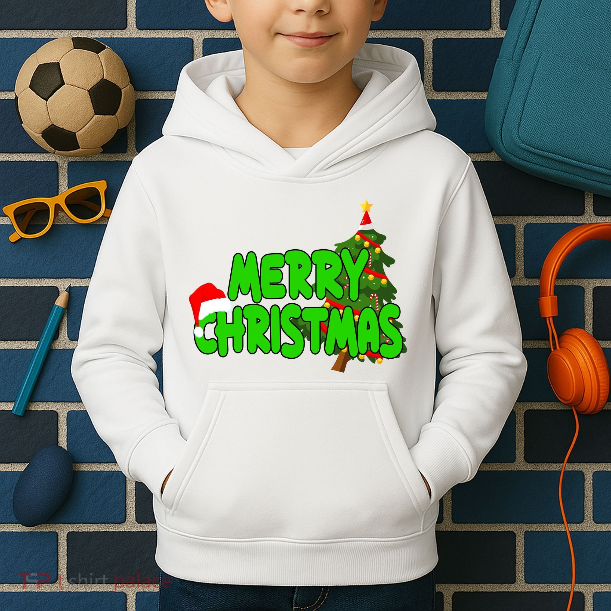 Merry Christmas Festive Holiday Kids Hoodie