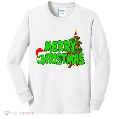 Merry Christmas Festive Holiday Kids Long Sleeve Shirt