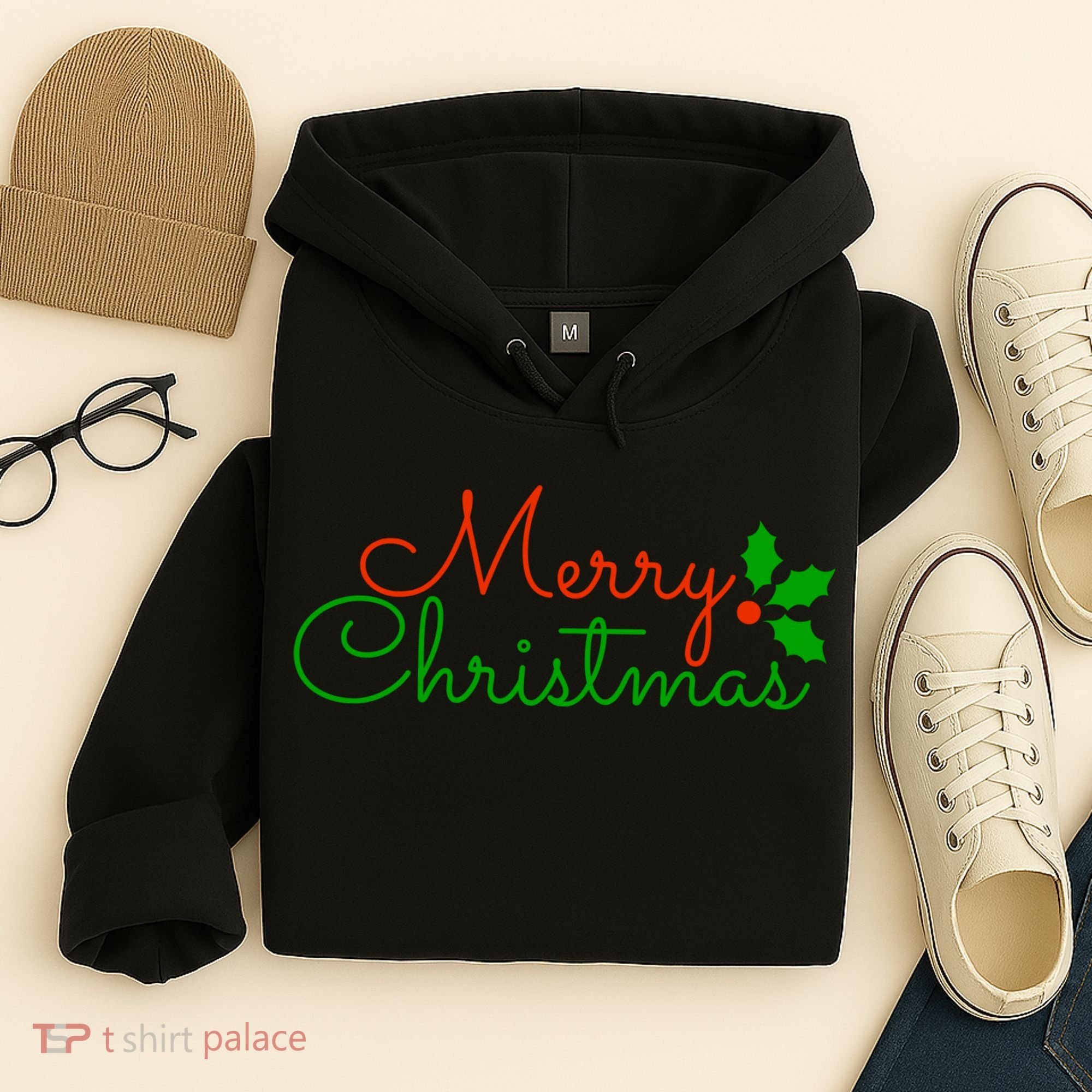 Merry Christmas Festive Logo Hoodie