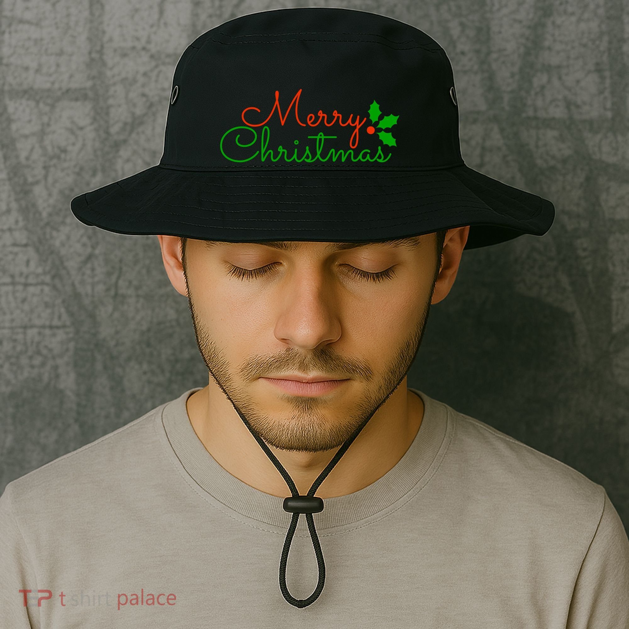 Merry Christmas Festive Logo Bucket Hat