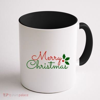 Merry Christmas Festive Logo Coffee Mug back