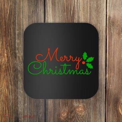 Merry Christmas Festive Logo Coaster