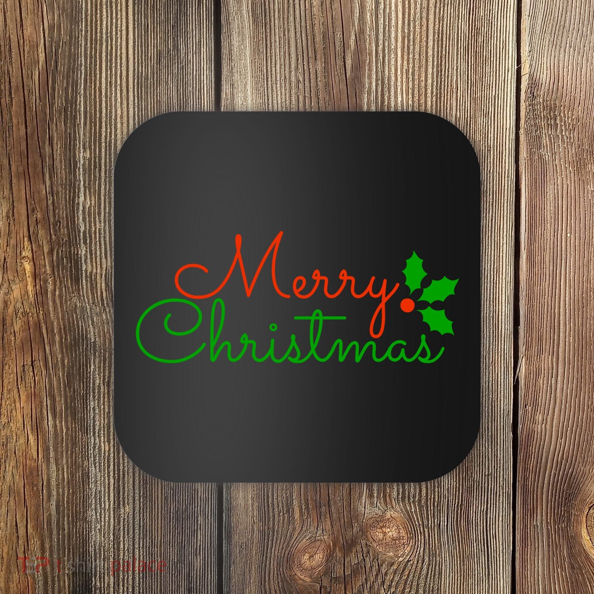 Merry Christmas Festive Logo Coaster