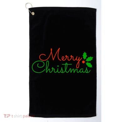Merry Christmas Festive Logo Golf Towel