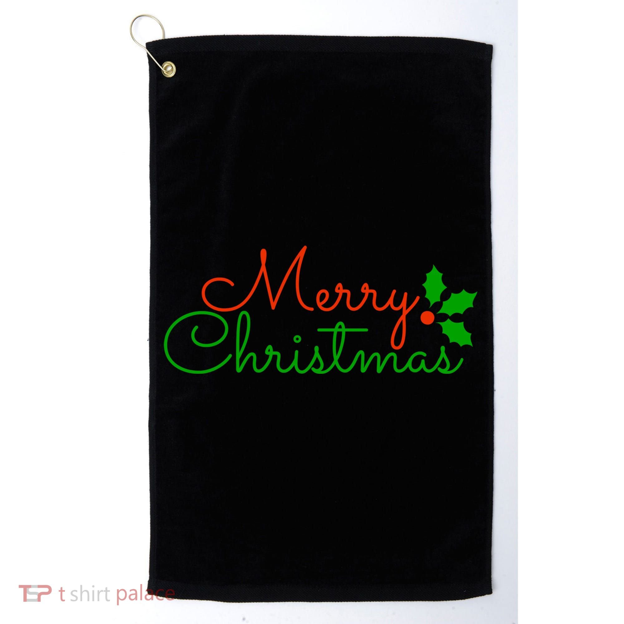 Merry Christmas Festive Logo Golf Towel