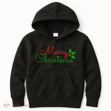 Merry Christmas Festive Logo Kids Hoodie