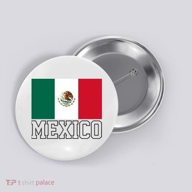 Mexico Country Flag Mexican Fan Button