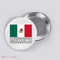 Mexico Country Flag Mexican Fan Button thumb 0