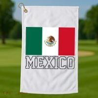 Mexico Country Flag Mexican Fan Golf Towel thumb 1