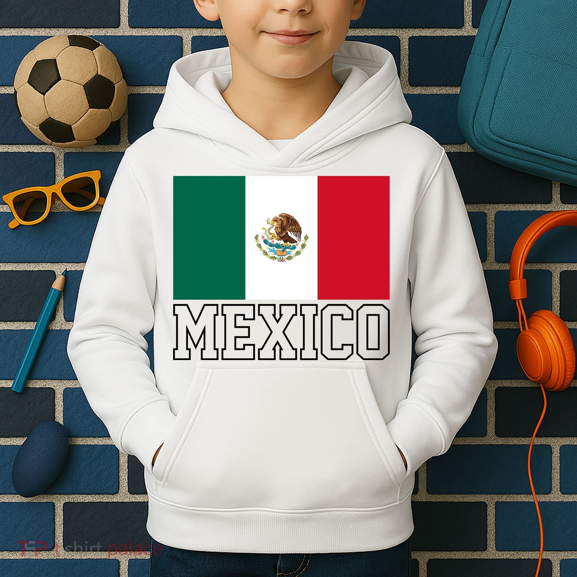 Mexico Country Flag Mexican Fan Kids Hoodie