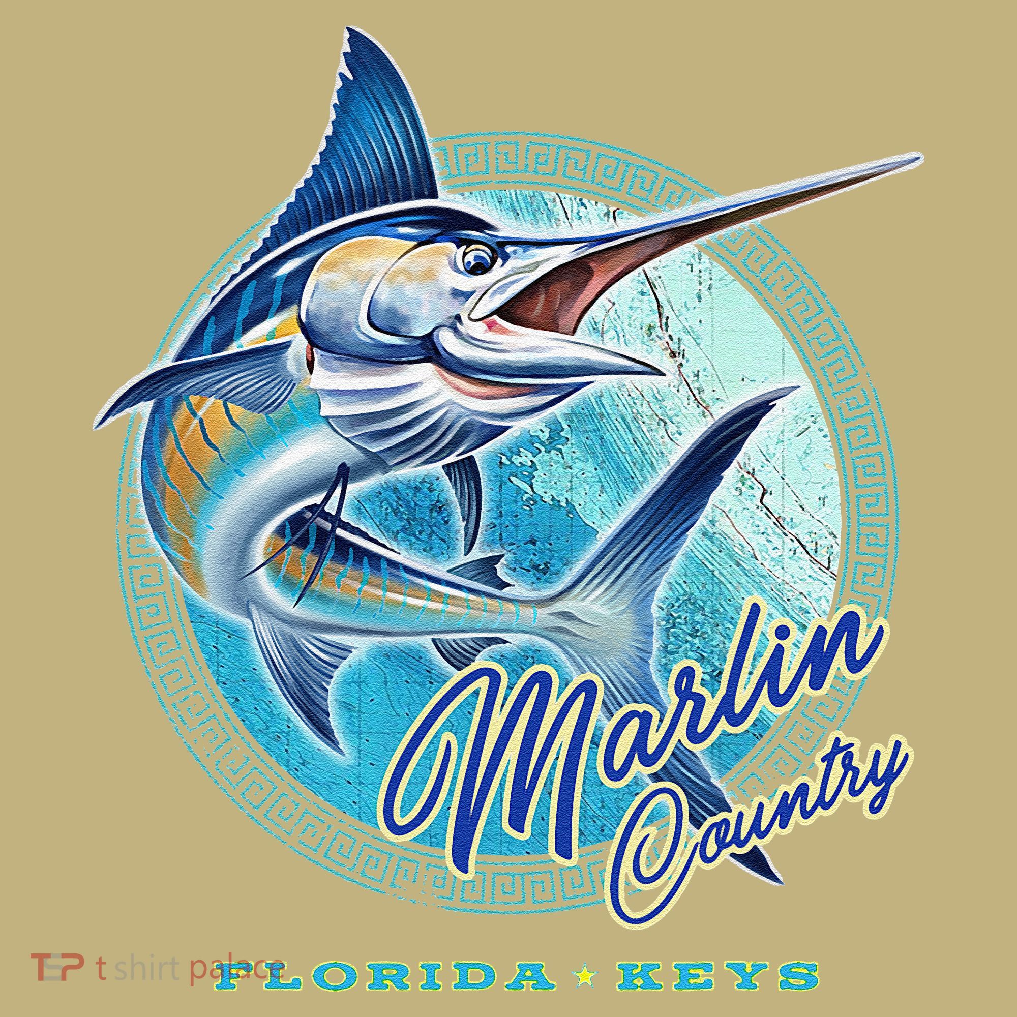 Marlin Country Florida Keys, Saltwater Fishing Tee T-Shirt