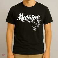 Massive Cock Funny Rooster And Cockerel Chicken T-Shirt thumb 3