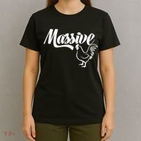 Massive Cock Funny Rooster And Cockerel Chicken T-Shirt thumb 4