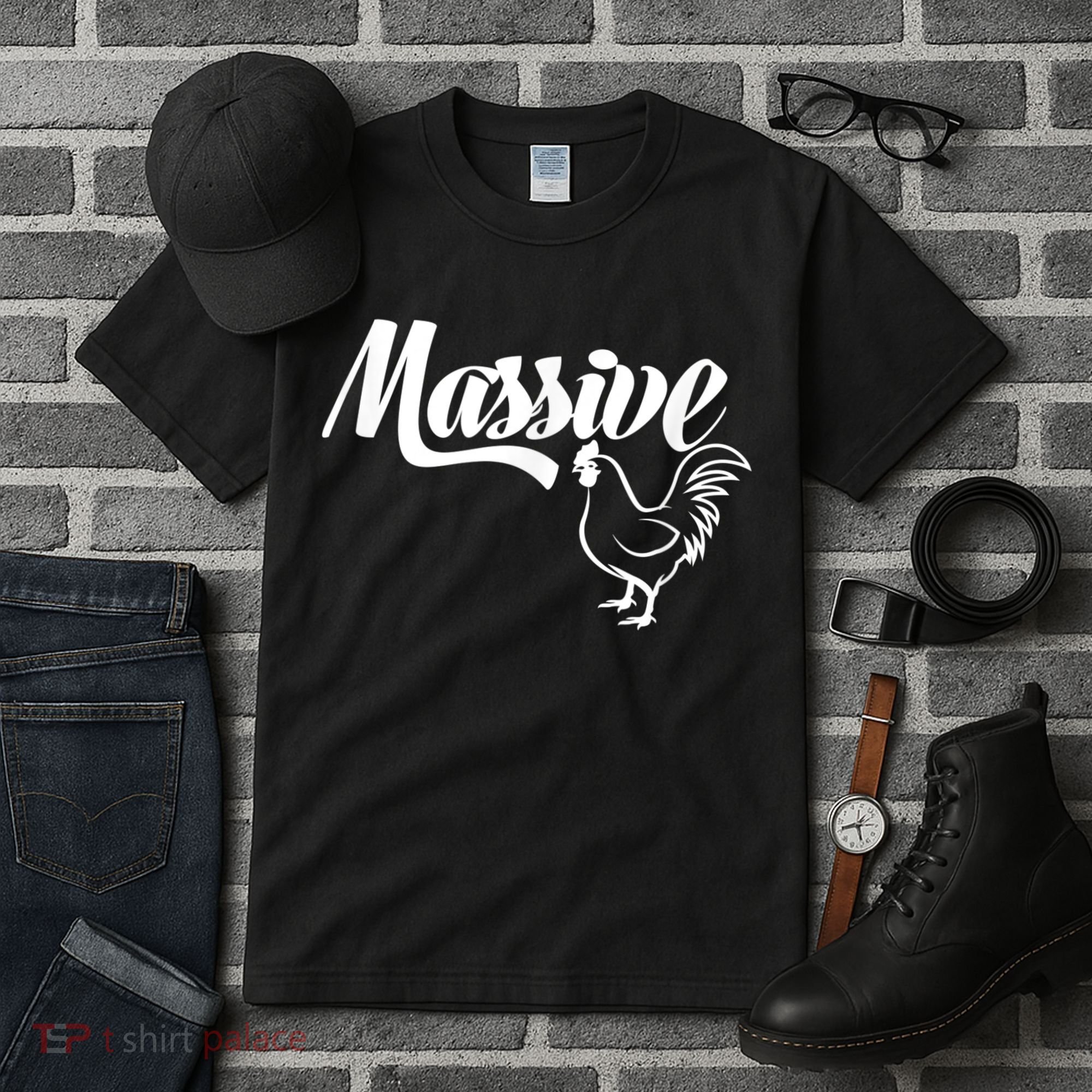 Massive Cock Funny Rooster And Cockerel Chicken Tall T-Shirt