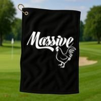 Massive Cock Funny Rooster And Cockerel Chicken Golf Towel thumb 1