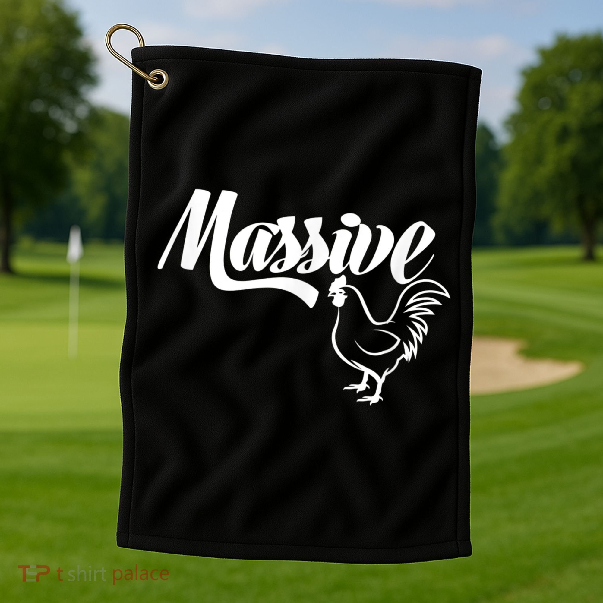 Massive Cock Funny Rooster And Cockerel Chicken Golf Towel