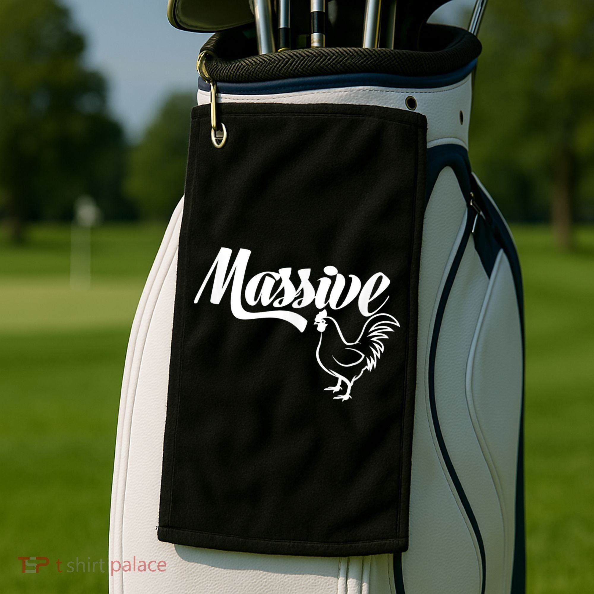Massive Cock Funny Rooster And Cockerel Chicken Golf Towel
