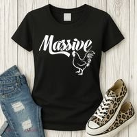 Massive Cock Funny Rooster And Cockerel Chicken Women's T-Shirt thumb 3