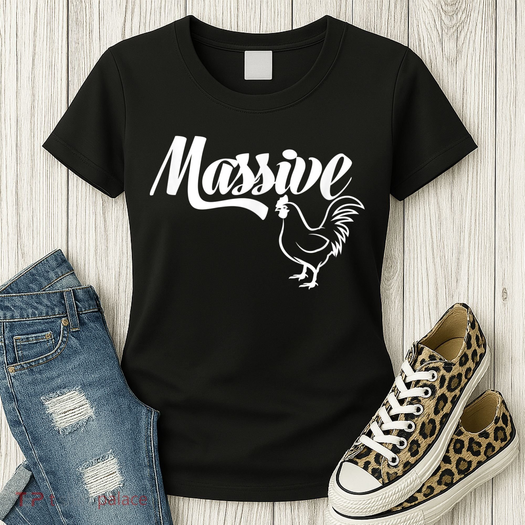 Massive Cock Funny Rooster And Cockerel Chicken Women's T-Shirt