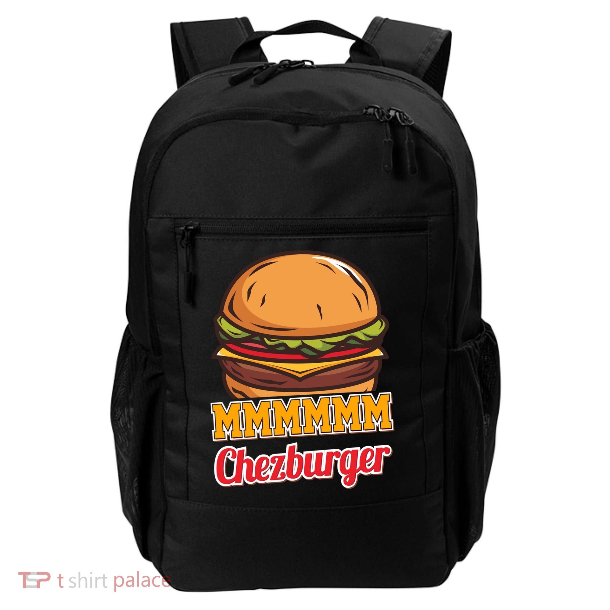 Mmmm Chezburger Funny Hamburger Outfit Hamburger Great Gift Backpack