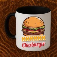 Mmmm Chezburger Funny Hamburger Outfit Hamburger Great Gift Coffee Mug thumb 2