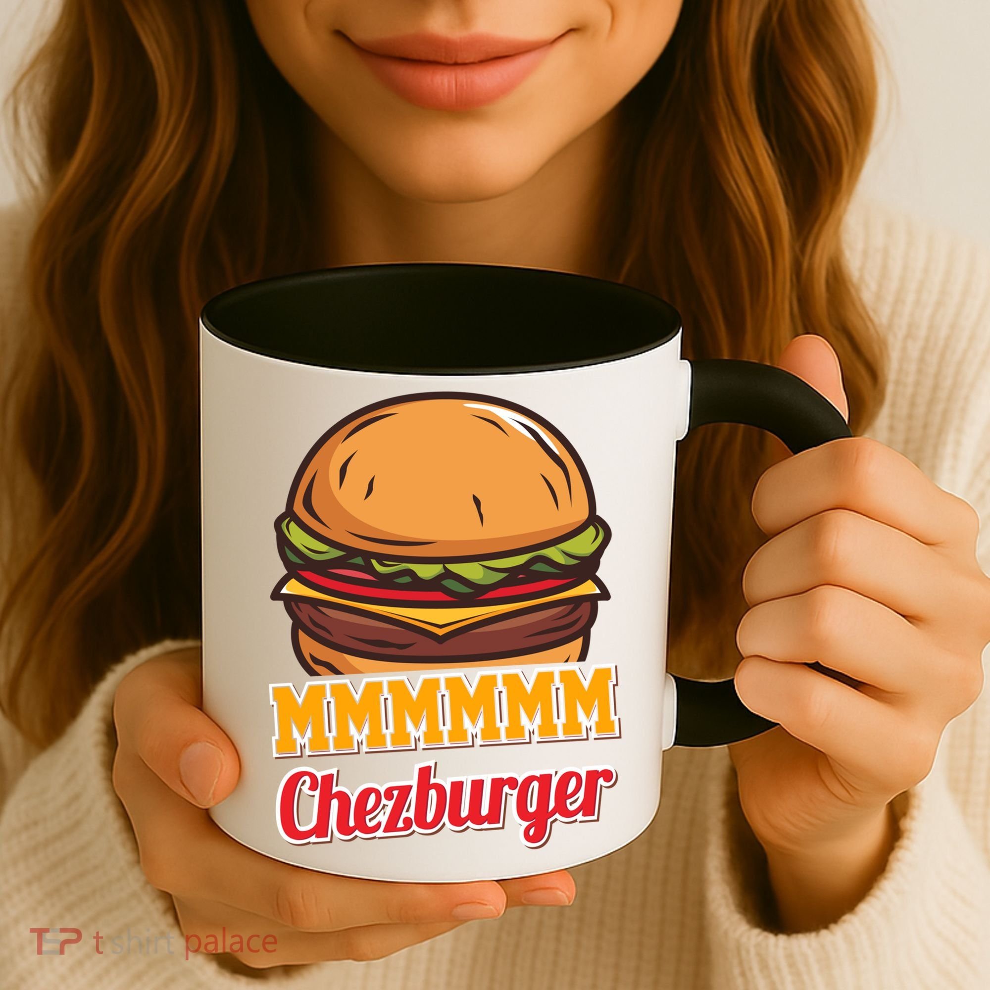 Mmmm Chezburger Funny Hamburger Outfit Hamburger Great Gift Coffee Mug