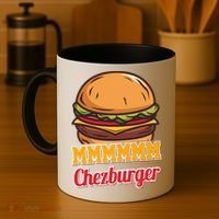Mmmm Chezburger Funny Hamburger Outfit Hamburger Great Gift Coffee Mug thumb 4