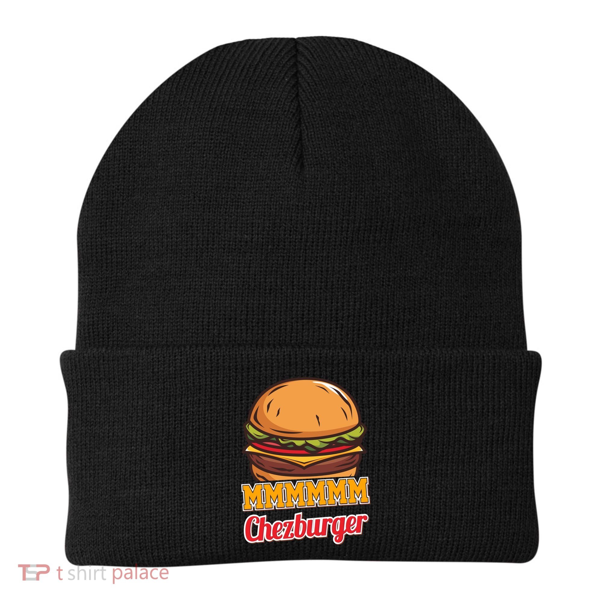 Mmmm Chezburger Funny Hamburger Outfit Hamburger Great Gift Beanie