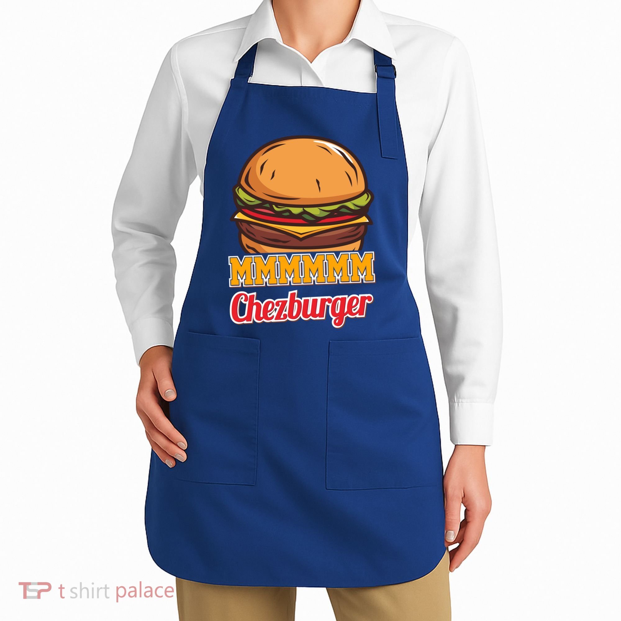 Mmmm Chezburger Funny Hamburger Outfit Hamburger Great Gift Apron