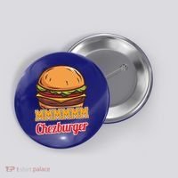 Mmmm Chezburger Funny Hamburger Outfit Hamburger Great Gift Button thumb 0